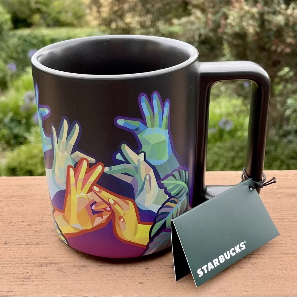 Starbucks Coffee Mug Gallaudet Artist Yiqiao Wang Painted Hands and Fingers